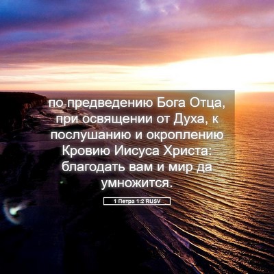 Picture 05 - 1 Петра 1:2 RUSV - по предведению Бога Отца, - Bible Verse Picture