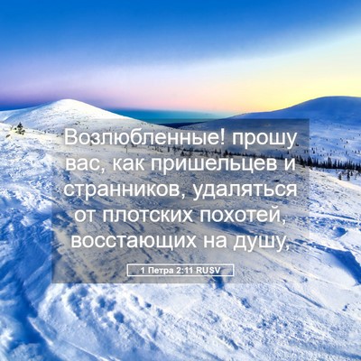 Picture 05 - 1 Петра 2:11 RUSV - Возлюбленные! прошу вас, - Bible Verse Picture
