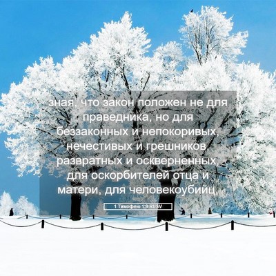 Picture 05 - 1 Тимофею 1:9 RUSV - зная, что закон положен не - Bible Verse Picture