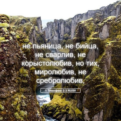Picture 05 - 1 Тимофею 3:3 RUSV - не пьяница, не бийца, не - Bible Verse Picture