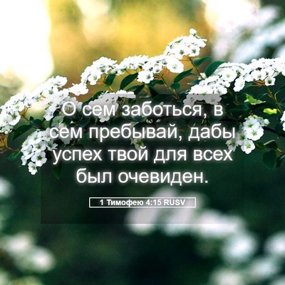 Picture 05 - 1 Тимофею 4:15 RUSV - О сем заботься, в сем - Bible Verse Picture