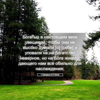 Picture 05 - 1 Тимофею 6:17 RUSV - Богатых в настоящем веке - Bible Verse Picture