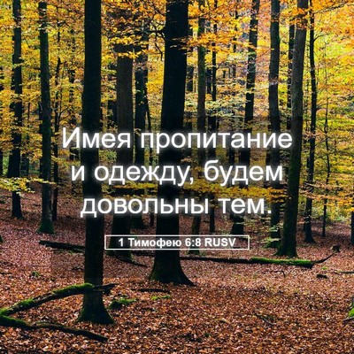 Picture 05 - 1 Тимофею 6:8 RUSV - Имея пропитание и одежду, - Bible Verse Picture