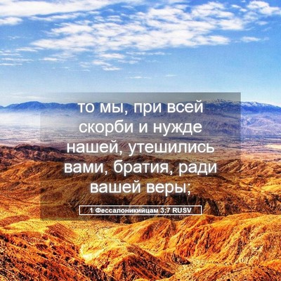 Picture 05 - 1 Фессалоникийцам 3:7 RUSV - то мы, при всей скорби и - Bible Verse Picture