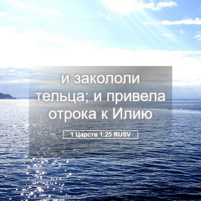 Picture 05 - 1 Царств 1:25 RUSV - и закололи тельца; и - Bible Verse Picture
