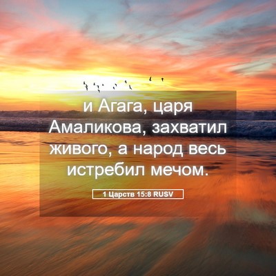 Picture 05 - 1 Царств 15:8 RUSV - и Агага, царя Амаликова, - Bible Verse Picture