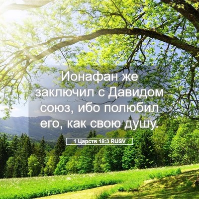 Picture 05 - 1 Царств 18:3 RUSV - Ионафан же заключил с - Bible Verse Picture