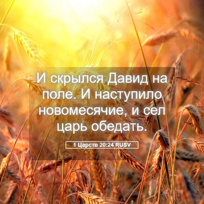 Picture 05 - 1 Царств 20:24 RUSV - И скрылся Давид на поле. И - Bible Verse Picture