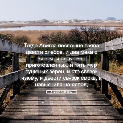 Picture 05 - 1 Царств 25:18 RUSV - Тогда Авигея поспешно - Bible Verse Picture
