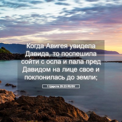 Picture 05 - 1 Царств 25:23 RUSV - Когда Авигея увидела - Bible Verse Picture