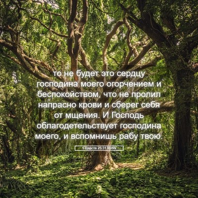Picture 05 - 1 Царств 25:31 RUSV - то не будет это сердцу - Bible Verse Picture
