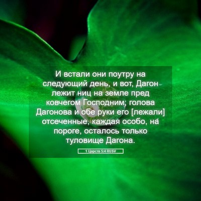 Picture 05 - 1 Царств 5:4 RUSV - И встали они поутру на - Bible Verse Picture