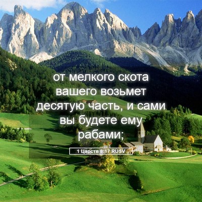 Picture 05 - 1 Царств 8:17 RUSV - от мелкого скота вашего - Bible Verse Picture