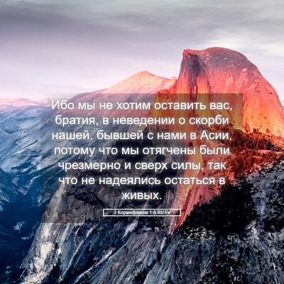 Picture 05 - 2 Коринфянам 1:8 RUSV - Ибо мы не хотим оставить - Bible Verse Picture