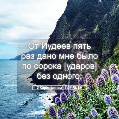 Picture 05 - 2 Коринфянам 11:24 RUSV - От Иудеев пять раз дано мне - Bible Verse Picture