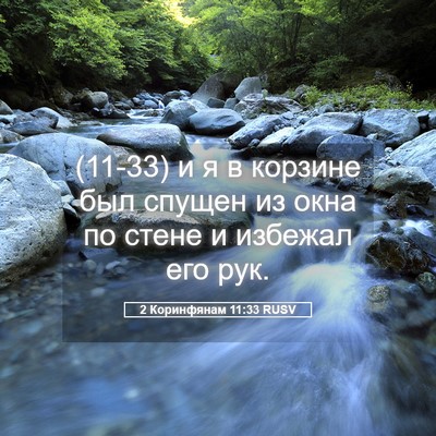 Picture 05 - 2 Коринфянам 11:33 RUSV - (11-33) и я в корзине был - Bible Verse Picture