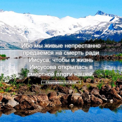 Picture 05 - 2 Коринфянам 4:11 RUSV - Ибо мы живые непрестанно - Bible Verse Picture
