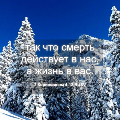 Picture 05 - 2 Коринфянам 4:12 RUSV - так что смерть действует в - Bible Verse Picture