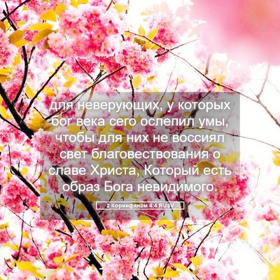 Picture 05 - 2 Коринфянам 4:4 RUSV - для неверующих, у которых - Bible Verse Picture