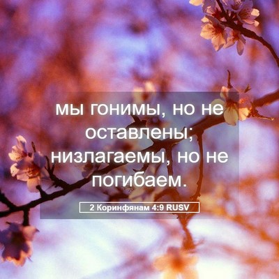 Picture 05 - 2 Коринфянам 4:9 RUSV - мы гонимы, но не оставлены; - Bible Verse Picture