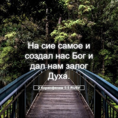 Picture 05 - 2 Коринфянам 5:5 RUSV - На сие самое и создал нас - Bible Verse Picture