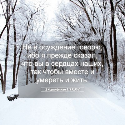 Picture 05 - 2 Коринфянам 7:3 RUSV - Не в осуждение говорю; ибо - Bible Verse Picture
