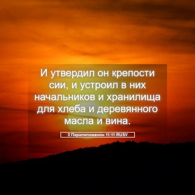 Picture 05 - 2 Паралипоменон 11:11 RUSV - И утвердил он крепости сии, - Bible Verse Picture