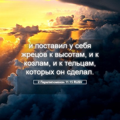 Picture 05 - 2 Паралипоменон 11:15 RUSV - и поставил у себя жрецов к - Bible Verse Picture