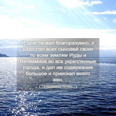 Picture 05 - 2 Паралипоменон 11:23 RUSV - И действовал благоразумно, - Bible Verse Picture