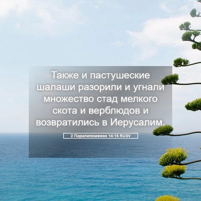 Picture 05 - 2 Паралипоменон 14:15 RUSV - Также и пастушеские шалаши - Bible Verse Picture