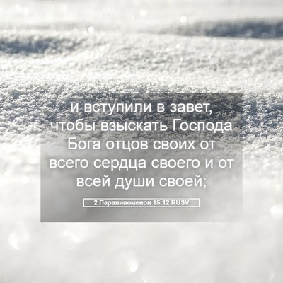 Picture 05 - 2 Паралипоменон 15:12 RUSV - и вступили в завет, чтобы - Bible Verse Picture