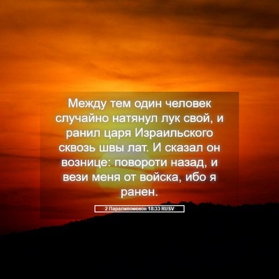 Picture 05 - 2 Паралипоменон 18:33 RUSV - Между тем один человек - Bible Verse Picture