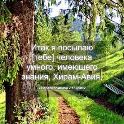 Picture 05 - 2 Паралипоменон 2:13 RUSV - Итак я посылаю [тебе] - Bible Verse Picture