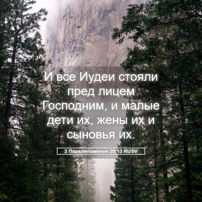 Picture 05 - 2 Паралипоменон 20:13 RUSV - И все Иудеи стояли пред - Bible Verse Picture