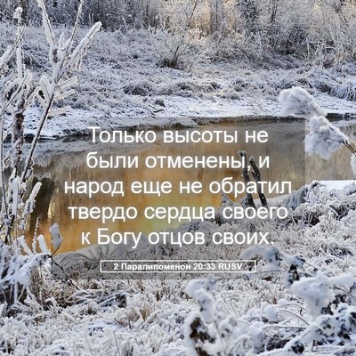 Picture 05 - 2 Паралипоменон 20:33 RUSV - Только высоты не были - Bible Verse Picture