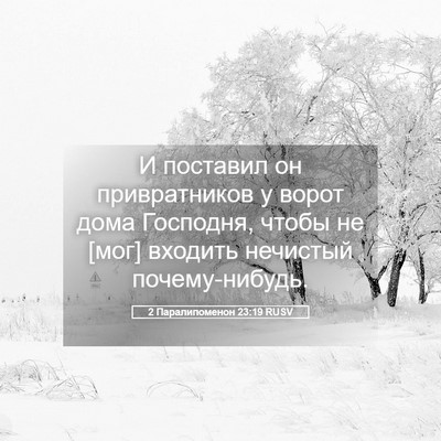 Picture 05 - 2 Паралипоменон 23:19 RUSV - И поставил он привратников - Bible Verse Picture