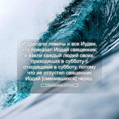 Picture 05 - 2 Паралипоменон 23:8 RUSV - И сделали левиты и все - Bible Verse Picture