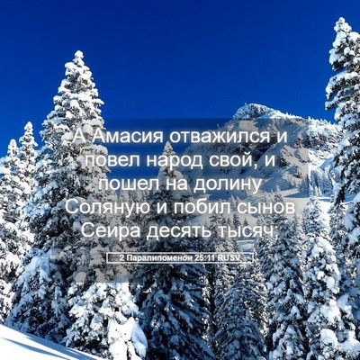 Picture 05 - 2 Паралипоменон 25:11 RUSV - А Амасия отважился и повел - Bible Verse Picture