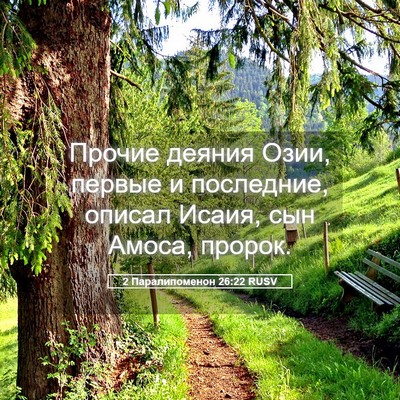 Picture 05 - 2 Паралипоменон 26:22 RUSV - Прочие деяния Озии, первые - Bible Verse Picture
