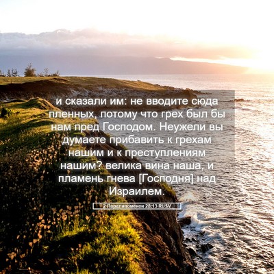 Picture 05 - 2 Паралипоменон 28:13 RUSV - и сказали им: не вводите - Bible Verse Picture