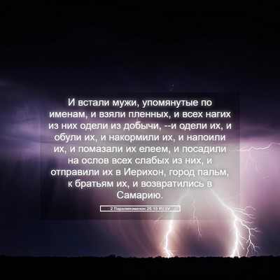 Picture 05 - 2 Паралипоменон 28:15 RUSV - И встали мужи, упомянутые - Bible Verse Picture