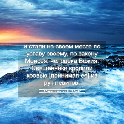 Picture 05 - 2 Паралипоменон 30:16 RUSV - и стали на своем месте по - Bible Verse Picture