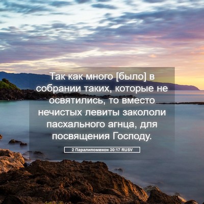 Picture 05 - 2 Паралипоменон 30:17 RUSV - Так как много [было] в - Bible Verse Picture