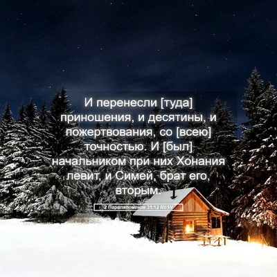 Picture 05 - 2 Паралипоменон 31:12 RUSV - И перенесли [туда] - Bible Verse Picture