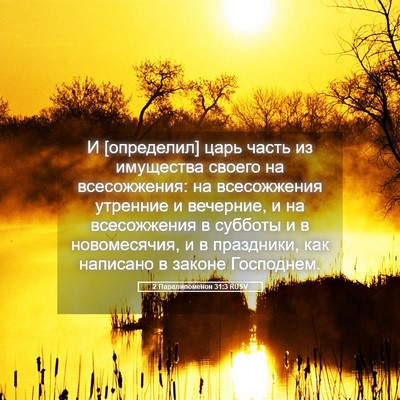 Picture 05 - 2 Паралипоменон 31:3 RUSV - И [определил] царь часть из - Bible Verse Picture
