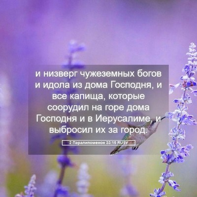 Picture 05 - 2 Паралипоменон 33:15 RUSV - и низверг чужеземных богов - Bible Verse Picture