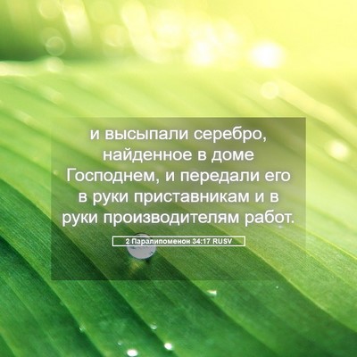 Picture 05 - 2 Паралипоменон 34:17 RUSV - и высыпали серебро, - Bible Verse Picture