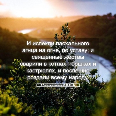 Picture 05 - 2 Паралипоменон 35:13 RUSV - И испекли пасхального - Bible Verse Picture