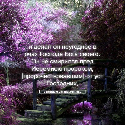 Picture 05 - 2 Паралипоменон 36:12 RUSV - и делал он неугодное в очах - Bible Verse Picture