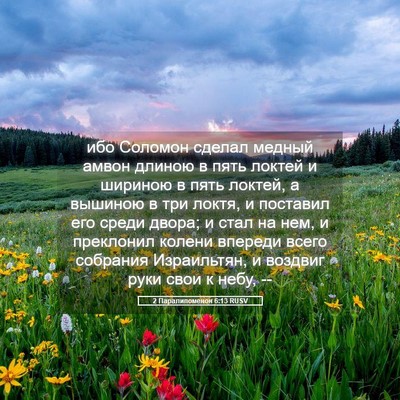 Picture 05 - 2 Паралипоменон 6:13 RUSV - ибо Соломон сделал медный - Bible Verse Picture